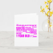 Meisjes van de eerste verjaardag: Roze van de eers Kaart (Gele Bloem)