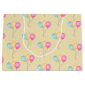 Meisjes van de geelpokadots en ballonnen groot cadeauzakje (Voorkant)