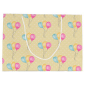 Meisjes van de geelpokadots en ballonnen groot cadeauzakje (Achterkant)