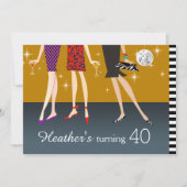 Meisjes van de mode Partij 40e verjaardag Kaart (Voorkant)