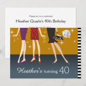 Meisjes van de mode Partij 40e verjaardag Kaart (Voorkant / Achterkant)