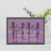 Meisjes van de moderne partij Cocktail Bachelorett Kaart (Staand voorkant)