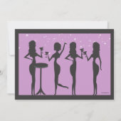Meisjes van de moderne partij Cocktail Bachelorett Kaart (Achterkant)