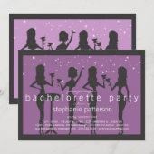 Meisjes van de moderne partij Cocktail Bachelorett Kaart (Voorkant / Achterkant)