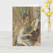 Meisjes van de piano Renoir Impressionist Painting Kaart (Gele Bloem)