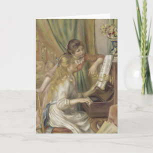 Meisjes van de piano Renoir Impressionist Painting Kaart