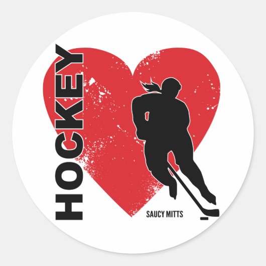Meisjes van de vrouw Hockey Ronde Sticker (Voorkant)