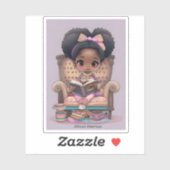 Meisjes van de Wereld Lezen - Afro-Amerikaans Sticker (Vel)