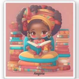 Meisjes van de Wereld Lezen - Angola Sticker