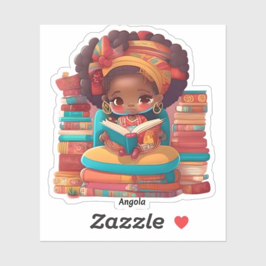 Meisjes van de Wereld Lezen - Angola Sticker (Vel)