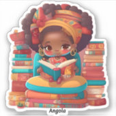 Meisjes van de Wereld Lezen - Angola Sticker (Voorkant)