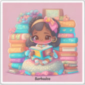 Meisjes van de Wereld Lezen - Barbados Sticker (Voorkant)
