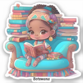 Meisjes van de Wereld Lezen - Botswana Sticker