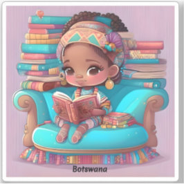Meisjes van de Wereld Lezen - Botswana Sticker