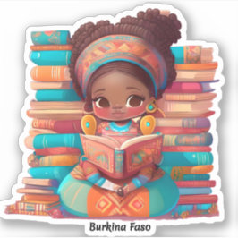 Meisjes van de Wereld Lezen - Burkina Faso Sticker