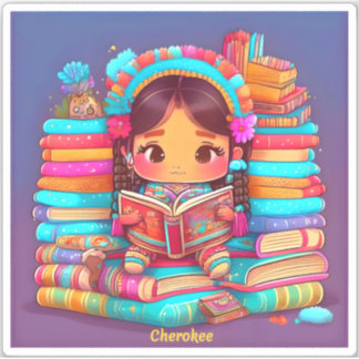 Meisjes van de Wereld Lezen - Cherokee Sticker
