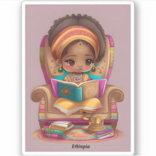 Meisjes van de Wereld Lezen - Ethiopië Sticker