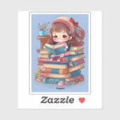 Meisjes van de Wereld Lezen - Frankrijk Sticker (Vel)