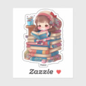 Meisjes van de Wereld Lezen - Frankrijk Sticker (Vel)