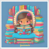 Meisjes van de Wereld Lezen - Guatemala Sticker (Voorkant)