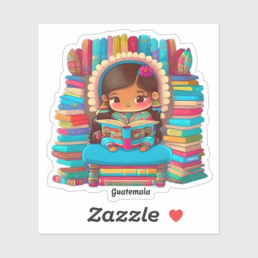 Meisjes van de Wereld Lezen - Guatemala Sticker (Vel)