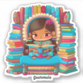 Meisjes van de Wereld Lezen - Guatemala Sticker (Voorkant)