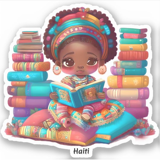 Meisjes van de Wereld Lezen - Haïti Sticker (Voorkant)