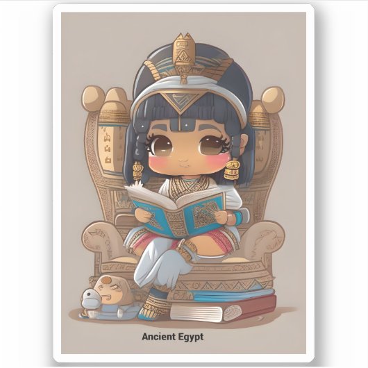Meisjes van de Wereld Lezen - Het Oude Egypte Sticker (Voorkant)