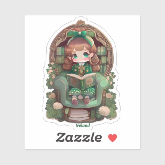 Meisjes van de Wereld Lezen - Ierland Sticker (Vel)