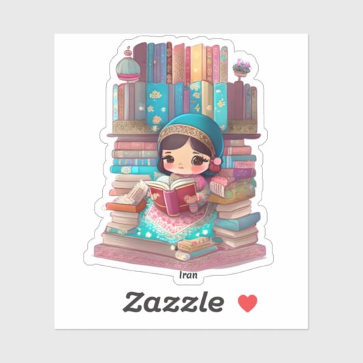 Meisjes van de Wereld Lezen - Iran Sticker (Vel)
