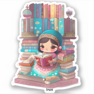 Meisjes van de Wereld Lezen - Iran Sticker