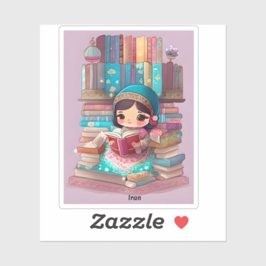 Meisjes van de Wereld Lezen - Iran Sticker (Vel)