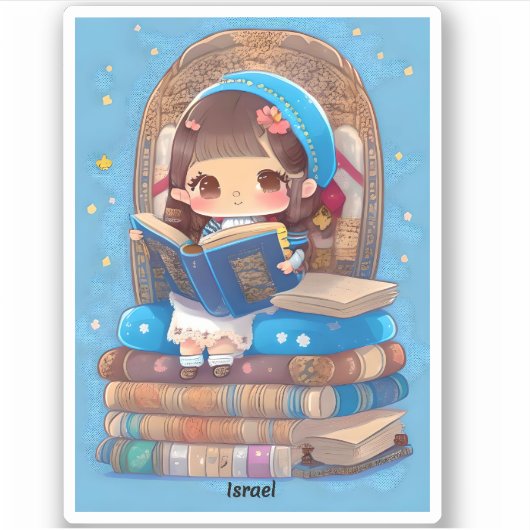 Meisjes van de Wereld Lezen - Israël Sticker (Voorkant)