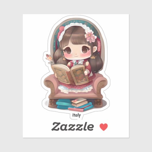 Meisjes van de Wereld Lezen - Italië Sticker (Vel)