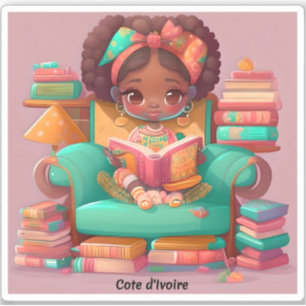 Meisjes van de Wereld Lezen - Ivoorkust Sticker