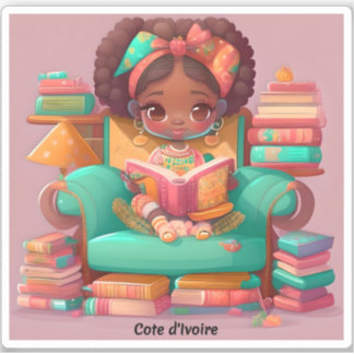 Meisjes van de Wereld Lezen - Ivoorkust Sticker