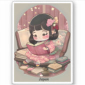 Meisjes van de Wereld Lezen - Japan Sticker (Voorkant)