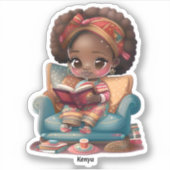 Meisjes van de Wereld Lezen - Kenia Sticker (Voorkant)