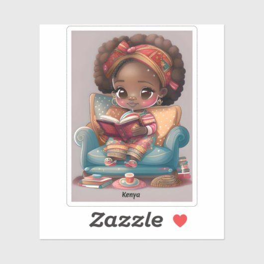 Meisjes van de Wereld Lezen - Kenia Sticker (Vel)