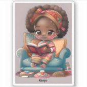 Meisjes van de Wereld Lezen - Kenia Sticker (Voorkant)