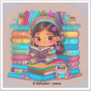 Meisjes van de Wereld Lezen - Lenca van El Salvado Sticker