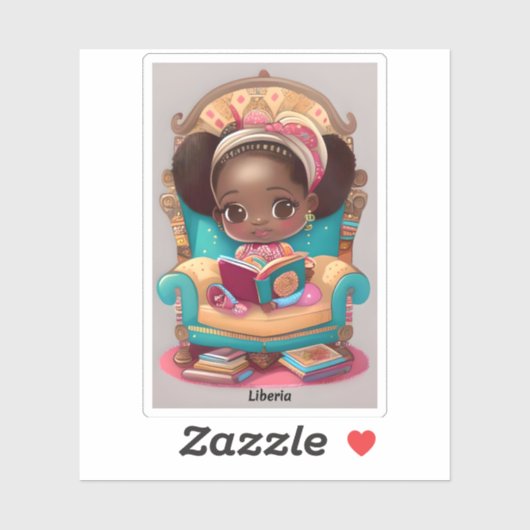Meisjes van de Wereld Lezen - Liberia Sticker (Vel)