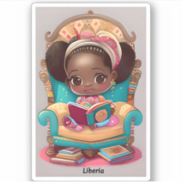 Meisjes van de Wereld Lezen - Liberia Sticker