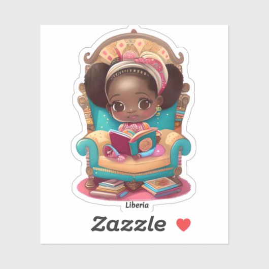 Meisjes van de Wereld Lezen - Liberia Sticker (Vel)