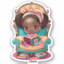 Meisjes van de Wereld Lezen - Liberia Sticker