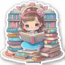 Meisjes van de Wereld Lezen - Luxemburg Sticker