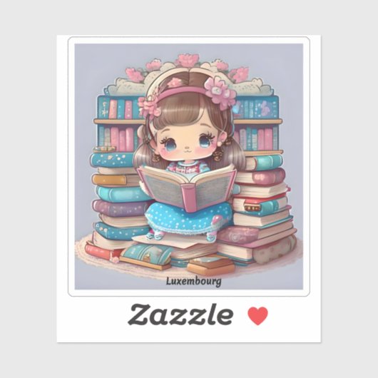 Meisjes van de Wereld Lezen - Luxemburg Sticker (Vel)
