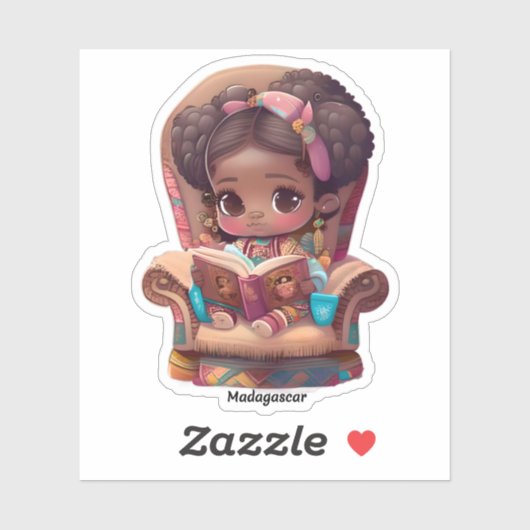 Meisjes van de Wereld Lezen - Madagaskar Sticker (Vel)