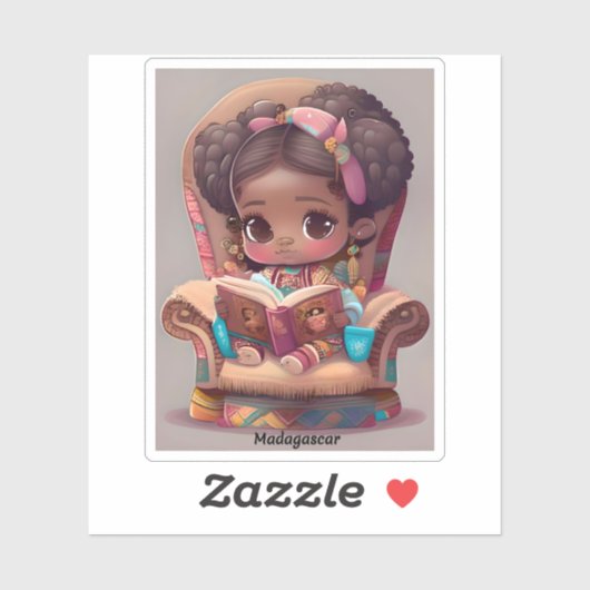 Meisjes van de Wereld Lezen - Madagaskar Sticker (Vel)