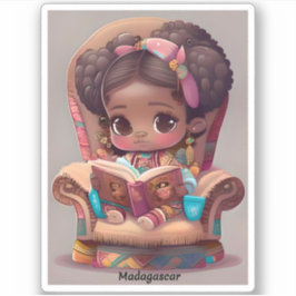 Meisjes van de Wereld Lezen - Madagaskar Sticker